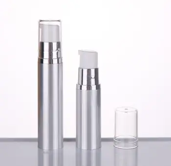 5 мл серебристый/золотой пластиковый безвоздушный насос, бутылка, прозрачная крышка для лосьона/сыворотки для глаз/эмульсии/эссенции, распылитель, косметическая упаковка для ухода за кожей