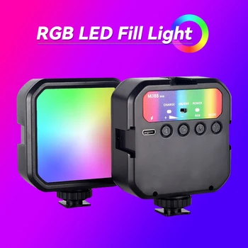 RGB Видеосигналы Мини Светодиодная лампа для камеры 2000 мАч Перезаряжаемая Фотоосвещение для фотосъемки на YouTube Дополнительный пульт дистанционного управления