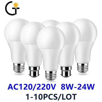 1-10 шт. Светодиодные Лампы E27 B22 AC120V AC220V Реальная Мощность Света 8 Вт 9 Вт 10 Вт 12 Вт 15 Вт 18 Вт Теплый Белый Холодный Белый Лампада Для Дома