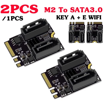 1/2 шт. Карта расширения M2 для SATA3.0, карта адаптера жесткого диска JMB582, чип-КЛЮЧ A + E, WIFI Конвертер M.2 В SATA, карта PCI-E3.0