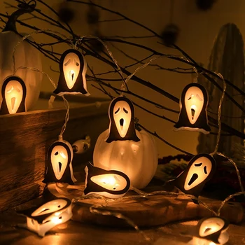 1 Комплект светодиодных Гирлянд Со Скелетом на Хэллоуин Для праздничного освещения, Подвесное украшение Атмосферы B