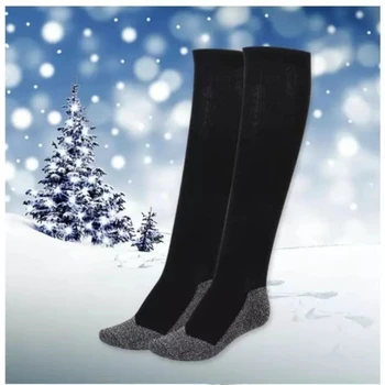 1 пара зимних носков с подогревом, Алюминизированные волокна Утолщают, Супер Мягкие Комфортные носки согревают ноги, лыжные носки