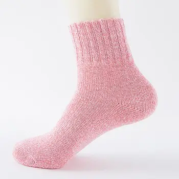 1 пара противоскользящих носков Унисекс среднего кроя, супер мягкие толстые вязаные однотонные носки для экипажа на осень-зиму