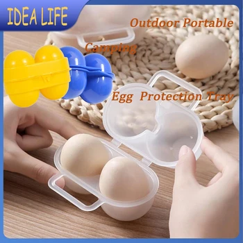 1 шт. Открытый Портативный пластиковый лоток для защиты яиц, Коробка для хранения яиц для Кемпинга, Пикника, Холодильник, Коробка для яиц, Кухонные принадлежности для путешествий
