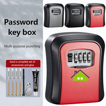 1 шт., настенный органайзер для хранения ключей, секретный ящик, 4-значная комбинация паролей, кодовый замок без ключа, сейф для ключей