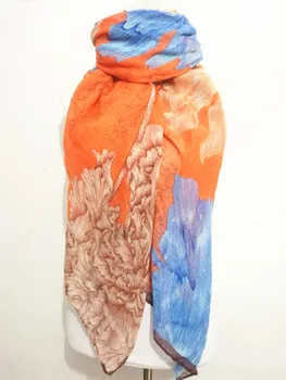 10 шт./лот, большие носовые платки с цветочным принтом Pavilion для женщин, женские шарфы для шеи, шарфы для дам