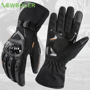 100% Водонепроницаемые ветрозащитные велосипедные перчатки, Зимние мужские спортивные перчатки с полным пальцем, термальные Велосипедные перчатки для мотоциклов, скутеров, MTB, дорожных велосипедов