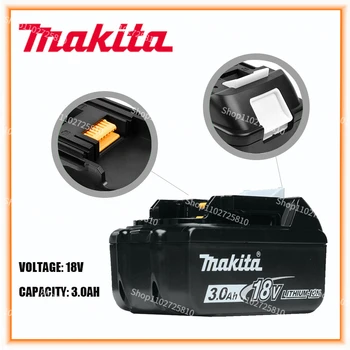 100% Оригинальная Аккумуляторная Батарея Makita 18V 3.0Ah для Электроинструментов со светодиодной литий-ионной Заменой LXT BL1860B BL1860 BL1850