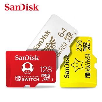 100% оригинальные карты памяти SanDisk Нового стиля 128 ГБ 64 ГБ 256 ГБ SDXC UHS-I для Nintendo Switch TF Card с адаптером