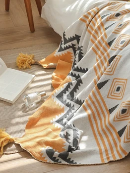 100% хлопковое многоцелевое одеяло 100% хлопковое одеяло для дивана с ворсом, Повседневное одеяло, шаль, офисное тепловое одеяло, портативное