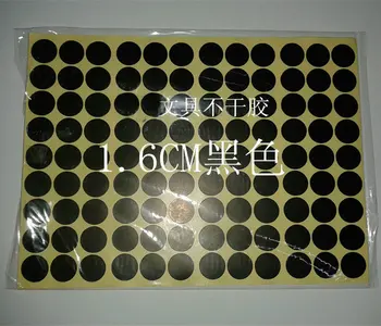 10000 Штук черных этикеточных наклеек, круглая бумага с покрытием 16x16 мм, диаметр 16 мм, для этикеток с надписями