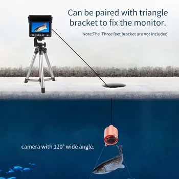 120 широкоугольных камер для подводной рыбалки, камера для подледной рыбалки, 8 ИК-светодиодов, аккумулятор высокой мощности, многофункциональная камера для наблюдения за рыбалкой