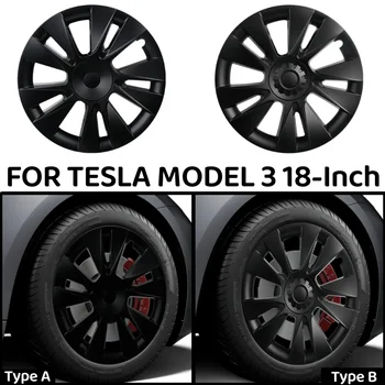 18-дюймовая крышка ступицы 4ШТ Крышка колеса Высокая Производительность Сменная крышка ступицы колеса Полная крышка обода для Tesla Model 3 Аксессуары 2020-2023