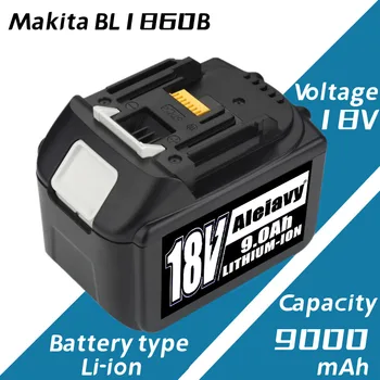 18650 Литий-ионная аккумуляторная батарея BL1860B 18V 9000mAh, для Makita BL1860B BL1880 BL1830 BL1850 BL1860B Новая