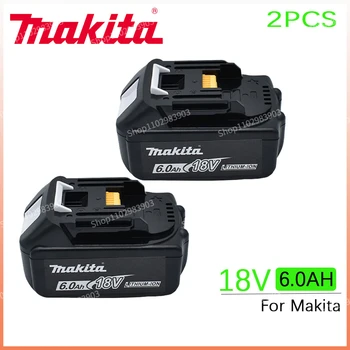 18V Makita Оригинальный Литий-ионный Аккумулятор емкостью 6.0Ah/6000 мАч Makita со Светодиодной Подсветкой BL1830 BL1860B BL1860 BL1850 Аккумулятор Для электроинструмента