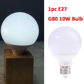 1шт Молочно-Стеклянная Лампа E27 Светодиодная Лампа Эдисона G80 E27 10 Вт AC200V-240V Глобус Шаровая Лампа Холодный Белый Светильник Светодиодная Лампа