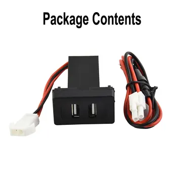 2.1A USB Автомобильное зарядное устройство с двумя USB-портами, Легкая Встроенная розетка для транспорта 12 В, Зарядное устройство T4 Plug-play С деталями жгута проводов