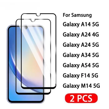 2 Шт. Защитная пленка для экрана Samsung Galaxy A14 A04 A04e Стекло Закаленное Стекло Для Samsung A24 A34 A54 F14 M14 4G 5G Пленка