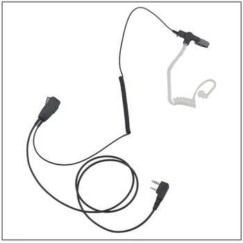 2-проводной воздушный акустический наушник K Plug с PTT и микрофоном и линией Slingshot для двухстороннего радио Baofeng UV-5R, Puxing PX-888K, TYT, WOUXUN
