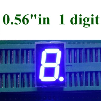20 шт. синий светодиодный дисплей 0,56 дюйма, 1 бит, 7 сегментная цифровая трубка, пластик, металл, общий анод (трубка Nixie)