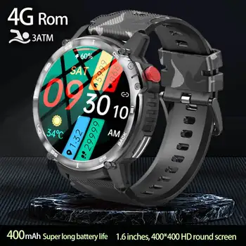 2023 4G ROM 1G RAM Мужские Смарт-часы 1,6 Дюйма 400 мАч, Часы с Мультиспортивным режимом для Фитнеса, 3ATM, Водонепроницаемые Смарт-часы с Bluetooth-вызовом