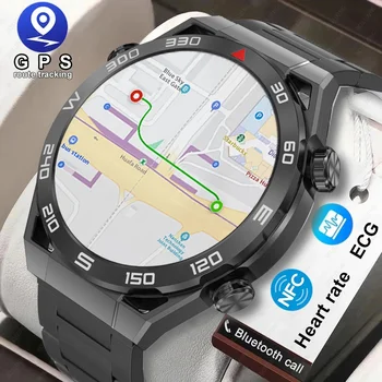 2023 Новинка Для Huawei/Xiaomi NFC Смарт-часы Мужские GPS Трекер AMOLED 454*454 HD Экран Пульсометр ЭКГ +PPG Bluetooth Вызов SmartWatch