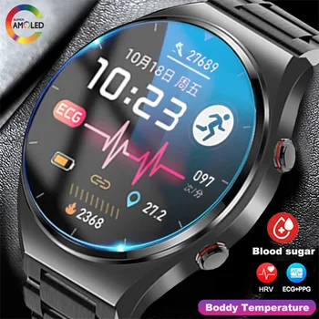 2023 Новые Неинвазивные Смарт-Часы с уровнем глюкозы в крови, Мужские Спортивные Фитнес-Часы с Полным Сенсорным экраном, Bluetooth Для Android ios Smartwatch