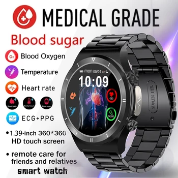 2023 Новые Умные Часы для Измерения уровня сахара в крови ECG + PPG, Мужские Трехвысокочастотные Лазерные Термометры, Умные Часы для Xiaomi Bluetooth Call IOS