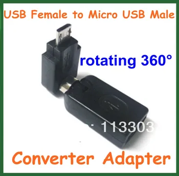20шт USB 2.0 Женский к Micro USB 2.0 Мужской Конвертер Адаптер с углом поворота 360 градусов Удлинитель Адаптера Разъем Адаптера