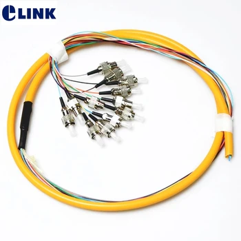 2шт 12 цветных пучка FC с косичками 1,5 мтр СМ 9/125 мкм оптоволоконного кабеля с желтой внешней оболочкой наконечник класса A завод ELINK