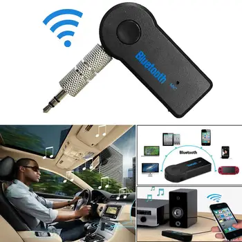 3,5 мм Автомобильный Bluetooth 4,0 Аудио AUX ресивер Конвертер MP3 с микрофоном, чип усилителя, встроенная литий-ионная аккумуляторная батарея
