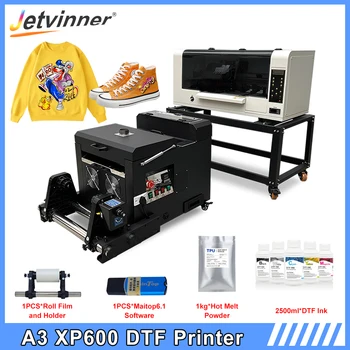 30-сантиметровый трансферный принтер для печати футболок на пленку Для EPSON с двумя печатающими головками XP600 Для всех текстильных принтеров A3 DTF