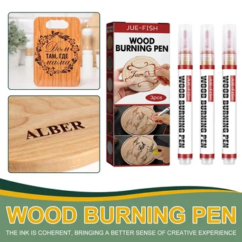 3шт DIY Дровяная ручка, Выжигающая дровяной маркер, пирография, Карамельные маркерные ручки, Безопасная нетоксичная художественная пирография, Поставка для рисования