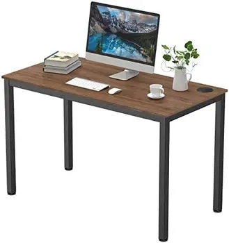 47-дюймовый Компьютерный стол из орехового дерева для домашнего офиса, простой современный рабочий стол для учебы, игровой стол для небольших и средних помещений, рабочий стол