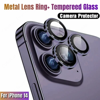 50 шт. Металлическое кольцо Стеклянная защита объектива камеры для iPhone 13 12 11 Pro Max 14 Plus 12 Mini 13Pro 14 Pro Max Аксессуары для чехлов