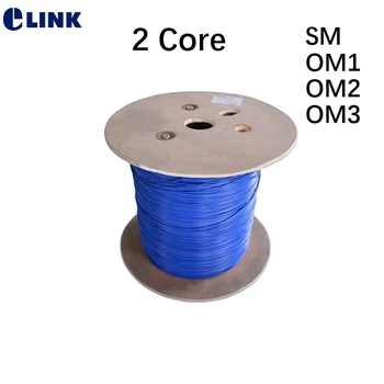 500mtr 2-жильный волоконно-оптический бронированный кабель для помещений SM OM1 OM2 OM3 2-волоконный сине-серый aqua ftth внутренний бронированный кабель ELINK duplex