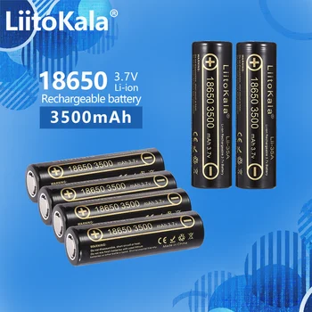 6 шт. LiitoKala Lii-35A 3,7 В 18650 3500 мАч, Аккумуляторная батарея большой емкости для фонарика, налобный фонарь, Батарея