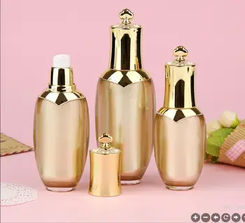 80 МЛ золотая акриловая бутылка в форме короны сыворотка/лосьон/эмульсия/основа/увлажняющий тоник эссенция косметическая упаковка для ухода за кожей