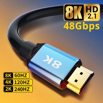 8K HDMII-Совместимый 2.1 кабель для Xiaomi TV Box PS5 USB-концентратор 8K @ 60Hz Кабель 48 Гбит/с eARC Dolby Vision HD 1 м 2 м 3 м 5 м 10 м 15 м 20 м