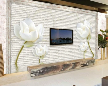 Beibehang Обои для украшения дома, белая плитка, 3D фотообои, настенная роспись, спальня, гостиная, ТВ, обои для стен, 3 d