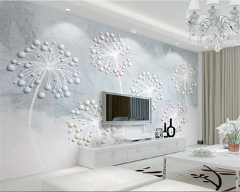 Beibehang Обои на заказ фрески рельефы настенная роспись в виде одуванчика Спальня Гостиная ТВ фон стены 3D обои домашний декор
