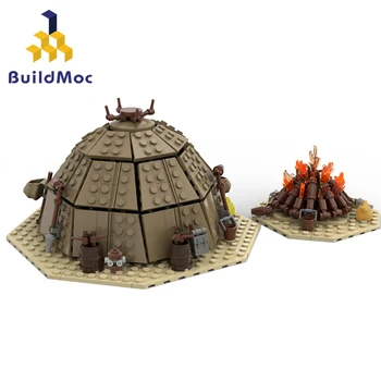 BuildMOC Пустынный Дом Палатка Строительные Блоки Комплект Для Рейдера Песчаные Люди Лагерь Татуин Кирпичи Игрушки Для Детей Подарки На День Рождения