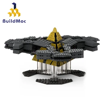 BuildMoc Межзвездный Звездолет SG-1 Ha'tak Космические Корабли Строительные Блоки Космический Транспорт Дирижабль Дисплей Игрушки Для Детей Подарки