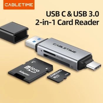 CABLETIME USB 3,0 SD Card Reader Smart Memory Micro SD TF 2 в 1 Внешний OTG Адаптер для Камеры Ноутбука MacBook Air Pro C376