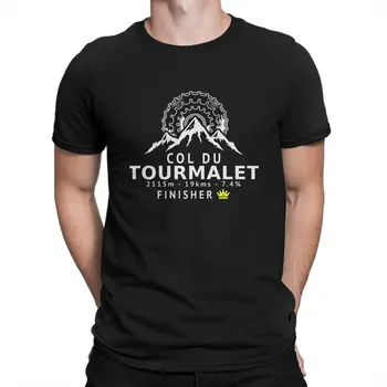 Col Du Tourmalet Finisher Мужская футболка Route с круглым вырезом и коротким рукавом, футболка из 100% хлопка, Юмористические подарки высокого качества на День рождения