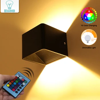 Cube Cob LED Квадратное Настенное бра RGB Пульт Дистанционного Управления для Украшения дома в ванной Комнате AC85-265V Внутренняя Лестница бра настенный светильник