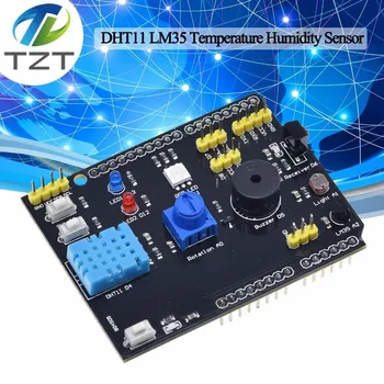 DHT11 LM35 Датчик температуры И Влажности Многофункциональный Адаптер Платы Расширения Для Arduino UNO R3 RGB LED ИК-Приемник Зуммер I2C