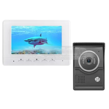 DIYSECUR 7-дюймовый Видеодомофон, Видеодомофон 700TV, линейная ИК-камера ночного видения HD для домашнего офиса, фабричный белый