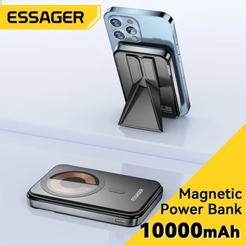 ESSAGER PD 20 Вт Power Bank 10000 мАч Магнитная Беспроводная Быстрая Зарядка С Держателем телефона Для iPhone 14 13 12 Pro Max Magsafe Powerbank