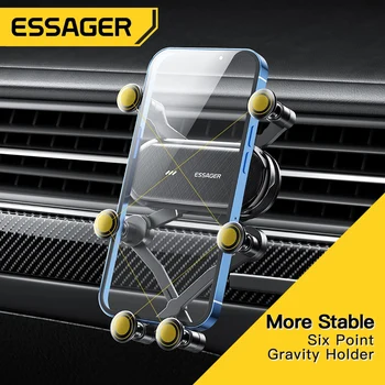 Essager, автомобильный держатель для телефона с шестью точками Тяжести, зажим для вентиляционного отверстия, подставка для крепления GPS Для iPhone 14 Samsung Xiaomi, поддержка держателя смартфона